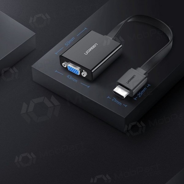 Adapter Ugreen MM103 HDMI til VGA svart