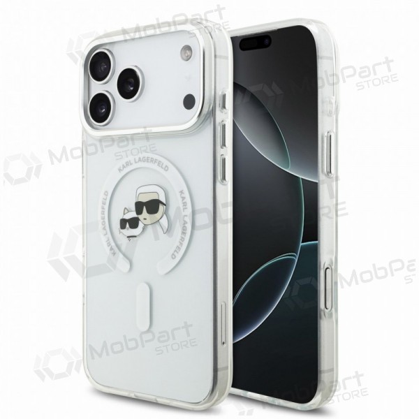 Apple iPhone 18 Pro Max deksel - Karl Lagerfeld IML K&CH Heads Metal Frame MagSafe (gjennomsiktig)