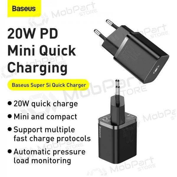 Lader buitinis Baseus Super Si 20W svart CCSUP-B01
