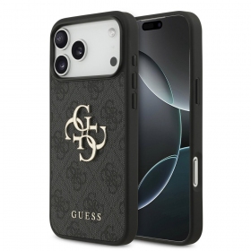 Apple iPhone 17 Pro Max deksel - Guess PU 4G Metal Logo (grå)