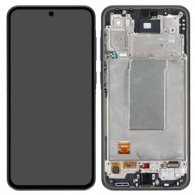 Ekranas Samsung A366 A36 5G su lietimui jautriu stikliuku og rėmeliu original Black (service pack)