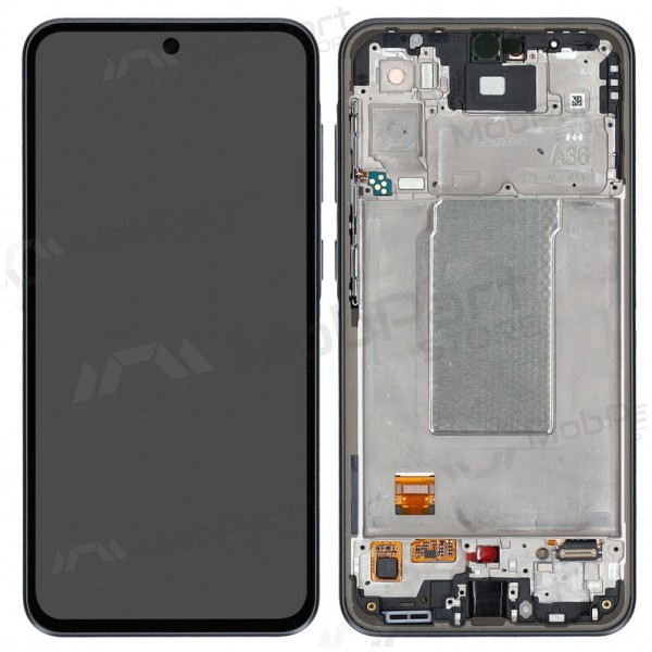 Ekranas Samsung A366 A36 5G su lietimui jautriu stikliuku og rėmeliu original Black (service pack)