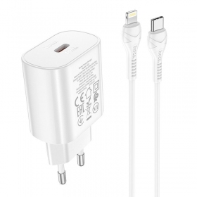Telefonlader Hoco N22 25 W USB-C med Lightning-kabel 1 m hvit