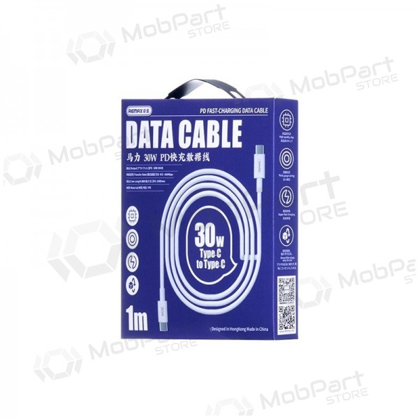 USB kabel Remax RC-C021 USB-C to USB-C 30W 2.0m hvit