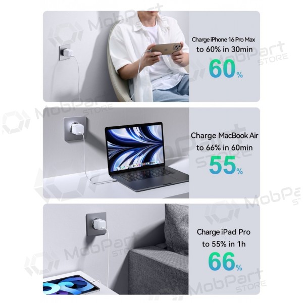 Lader Joyroom JR-TCG15 30W GaN USB-C hvit