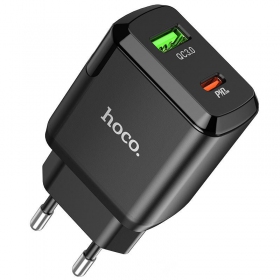 Lader Hoco N5 USB Quick Charge 3.0 + PD 20W (3.1A) (svart)