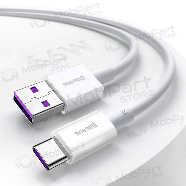 USB kabel Baseus Superior iš USB į Type-C 66W 2.0m hvit CATYS-A02