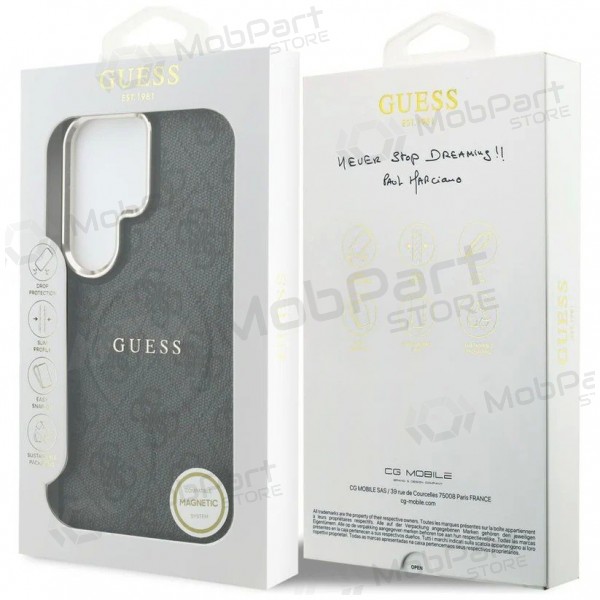Samsung Galaxy S26 Ultra deksel - Guess PU Leather 4G Gold Frame Magnetic (svart)