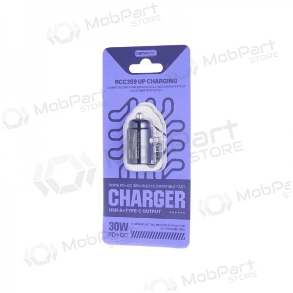 Billader Remax RCC359 30 W USB-C + USB-A svart