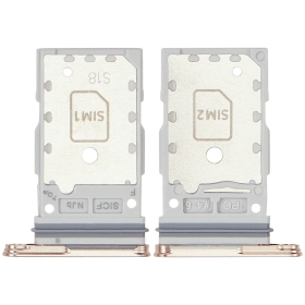 Samsung Galaxy S25, S25+ Dual SIM kortholder (rosa / gyllen) (original)