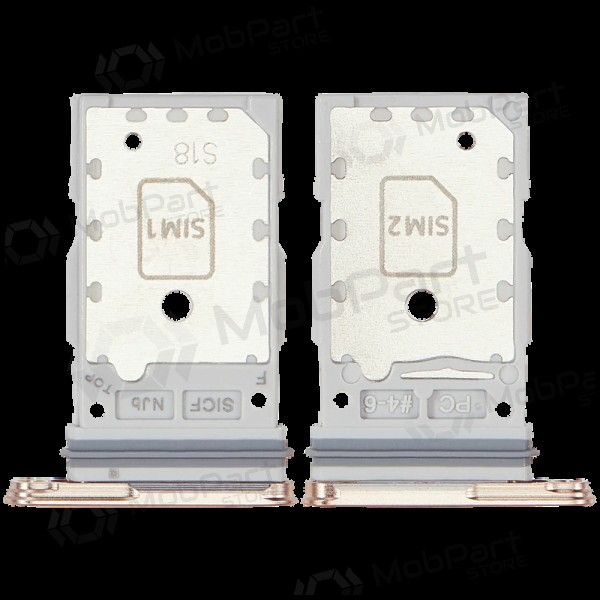 Samsung Galaxy S25, S25+ Dual SIM kortholder (rosa / gyllen) (original)