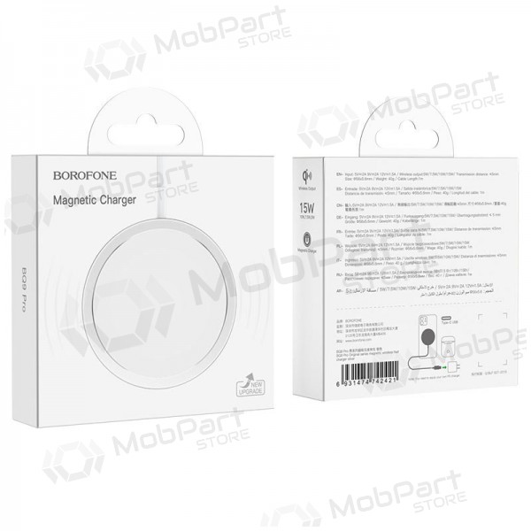 Lader trådløs Borofone BQ9 Pro Original Magnetic (10W) (sølvgrå)
