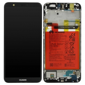 Huawei P Smart 2017 skjerm (svart) (med ramme og batteri) (service pack) (original)