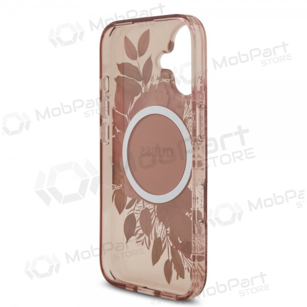 Apple iPhone 17 deksel -Guess IML Flowers Strap MagSafe- (rosa)