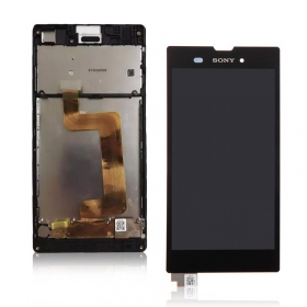 Sony D5103 Xperia T3 skjerm (svart) (med ramme) (brukt grade C, original)