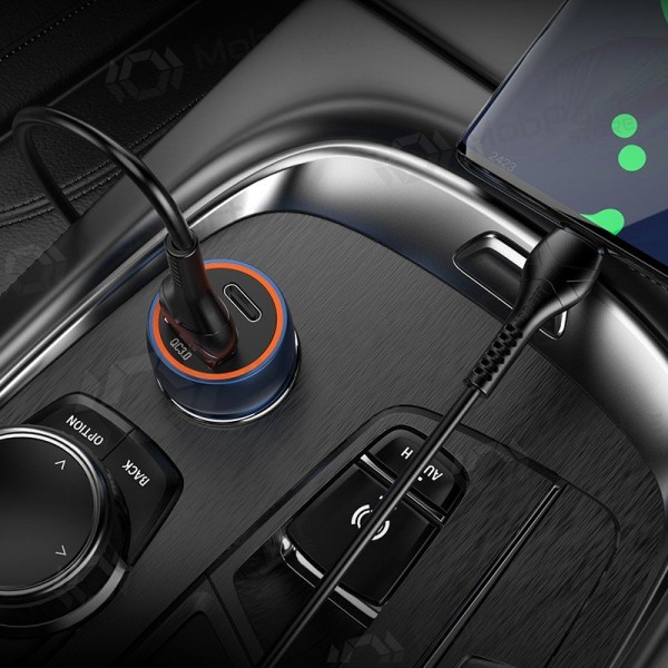 Lader automobilinis Hoco Z46A USB-A/Type-C PD20W+QC3.0 grå