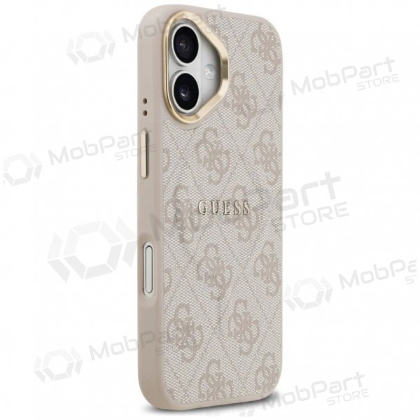 Apple iPhone 17 deksel - Guess PU Leather 4G Gold Frame MagSafe (rosa)