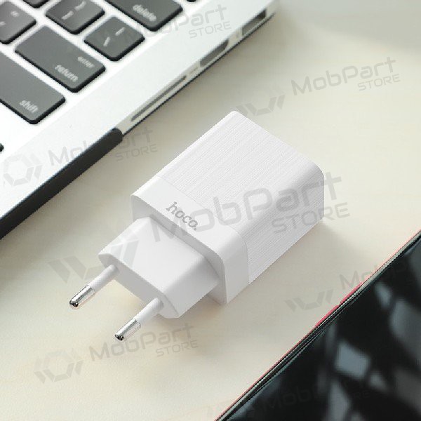 Lader HOCO C51A Prestige power Dual USB (5V 3.4A) (hvit)