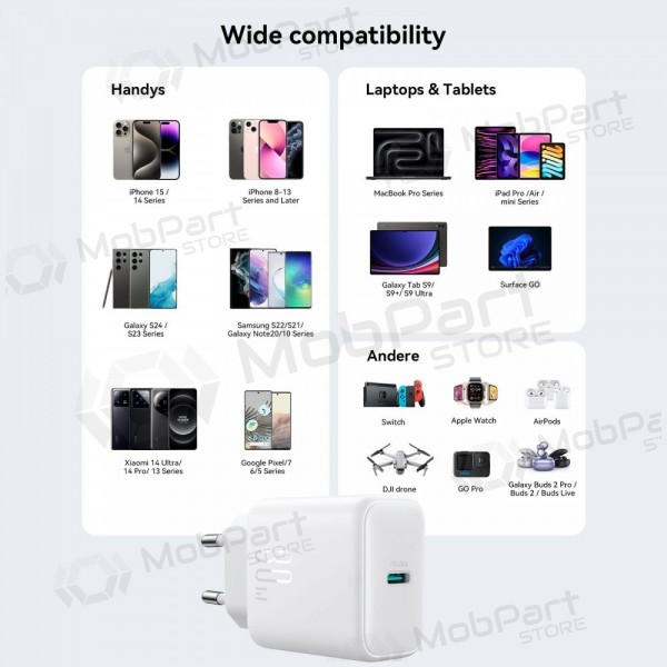Lader Joyroom JR-TCF24 USB-C PD30W hvit