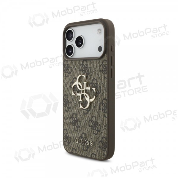 Apple iPhone 18 Pro deksel -Guess PU 4G Metal Logo- (brun)