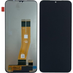 Ekranas Samsung A145 A14 4G 2023 su lietimui jautriu stikliuku Black original (service pack)