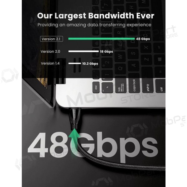 HDMI-kabel Ugreen HD140 HDMI 2.1 2 m svart