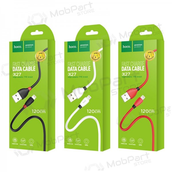 USB kabel HOCO X27 lightning 1.2m (hvit)