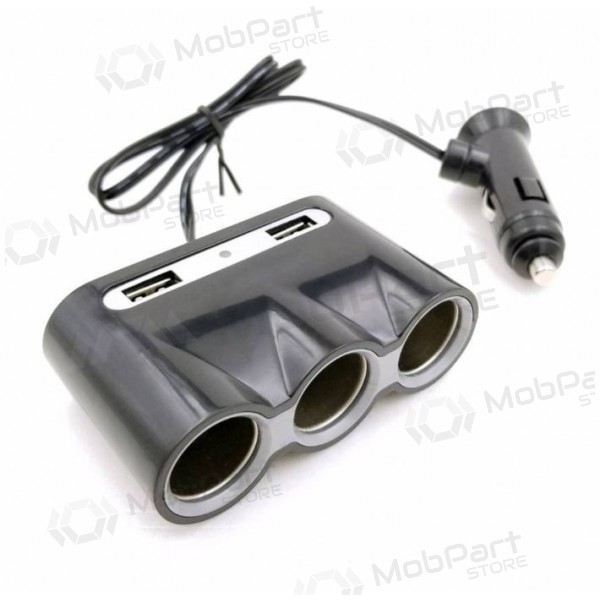 Lader for biler OMEGA TRIPLE OUC913 (2xUSB 2.4A) (svart)
