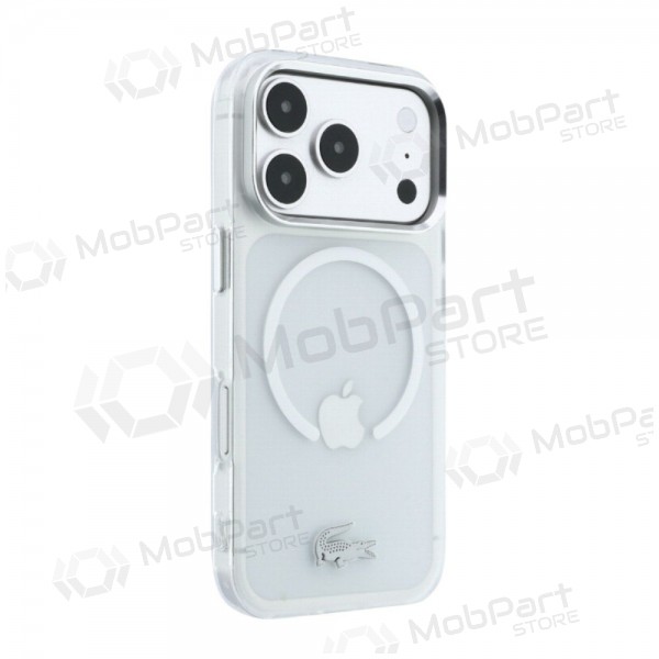 Apple iPhone 18 Pro Max deksel - Lacoste IML Frosted Petit Pique Metal Logo MagSafe (gjennomsiktig)