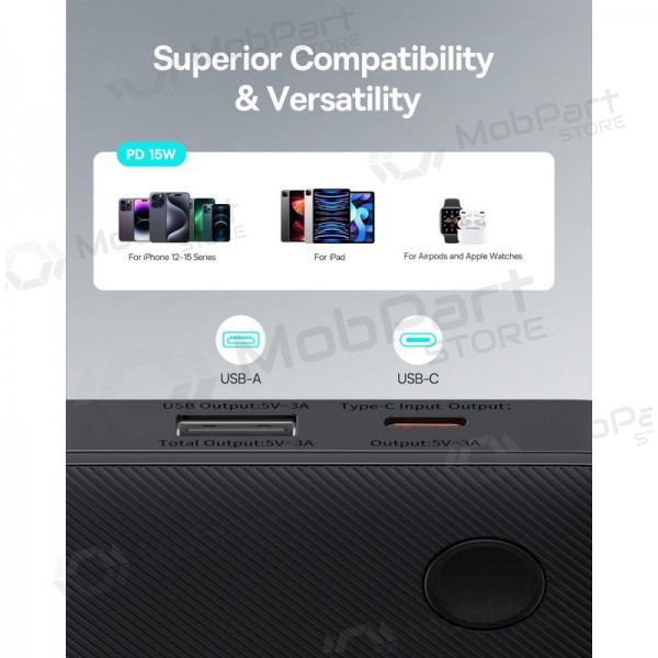Powerbank Power Bank Baseus Airpow Lite 15W 10000mAh svart P10067500123-00 Powerbank Power Bank Baseus Airpow Lite 15W 10000mAh svart P10067500123-00