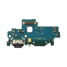 Samsung A366 Galaxy A36 5G ladekontakt og mikrofon med flex (service pack) (original)