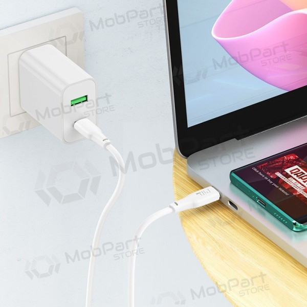 USB-C-kabel Hoco X93 USB-C til USB-C 1 m 100 W hvit