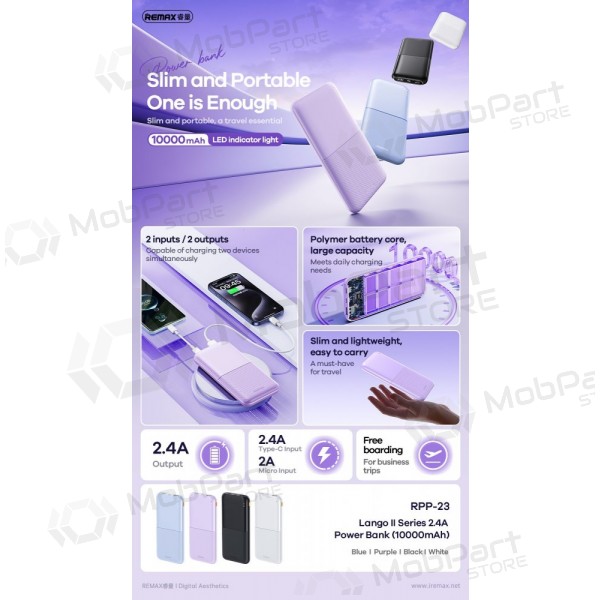 Powerbank Power Bank Remax RPP-23 12W 10000mAh svart