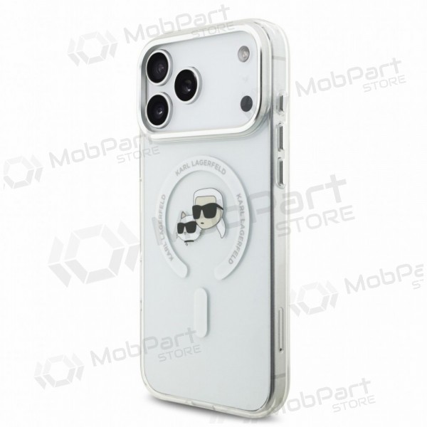 Apple iPhone 18 Pro Max deksel - Karl Lagerfeld IML K&CH Heads Metal Frame MagSafe (gjennomsiktig)