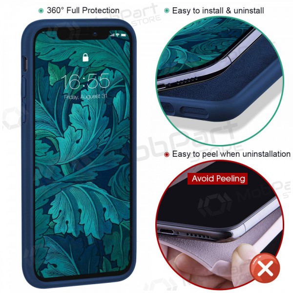 Apple iPhone 13 Pro deksel - Liquid Silicone 1.5mm (mørkeblå)