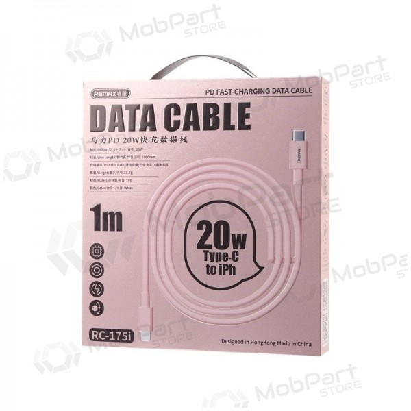 USB kabel Remax RC-175i USB-C to Lightning 20W 1.0m hvit