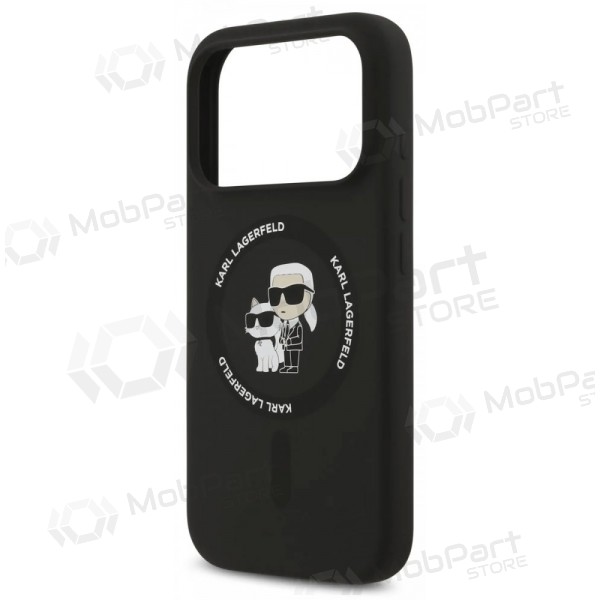 Apple iPhone 17 Pro deksel -Karl Lagerfeld Liquid Silicone Karl and Choupette MagSafe- (svart)