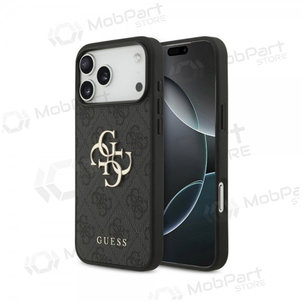 Apple iPhone 18 Pro Max deksel -Guess PU 4G Metal Logo- (grå)