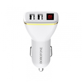 Lader automobilinis Borofone BZ11 x 2 USB (2.1A) (svart)