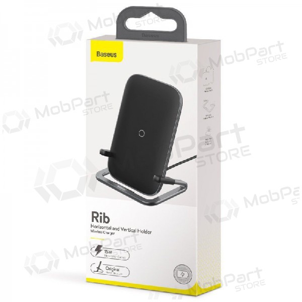 Trådløs lader Baseus Cobble Horizontal 15W (supports QI standard) (svart)