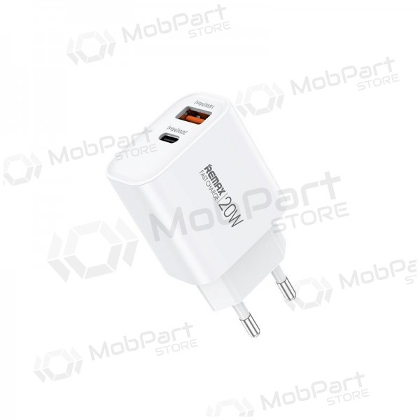 Telefonlader Remax RP-U120 20 W USB-C + USB-A hvit