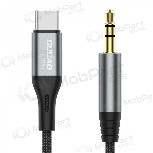 Lydkabel Dudao L11ProT USB-C til 3.5 mm 1 m svart