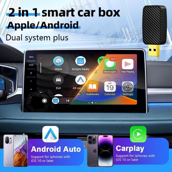 Trådløs CarPlay/Android Auto adapter Reach U4 svart