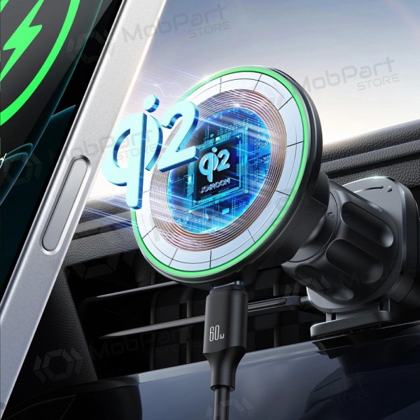 Automobilinis laikiklis-lader Joyroom JR-ZS412 Qi2 MagSafe 15W svart