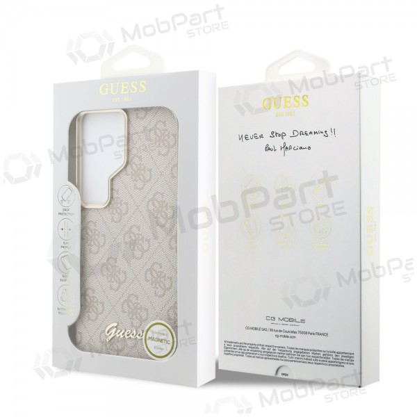 Samsung Galaxy S26 Ultra deksel - Guess PU 4G Script Metal Logo Magnetic (rosa)
