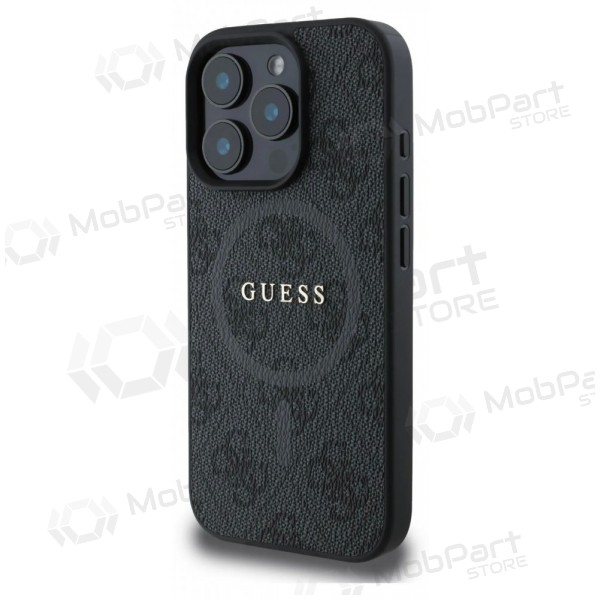 Apple iPhone 16 Pro Max deksel - Guess PU Leather 4G Colored Ring MagSafe (svart)