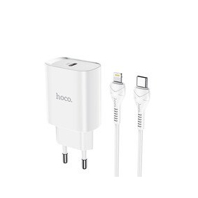 Lader Hoco N14 Smart Charging PD20W Type-C to Lightning (hvit)