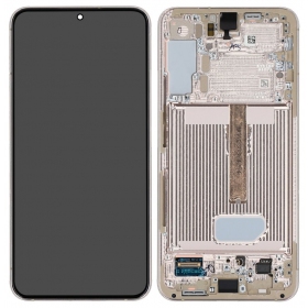 Ekranas Samsung S906 S22 Plus su lietimui jautriu stikliuku og rėmeliu White/Cream/Sky Blue original (service pack)