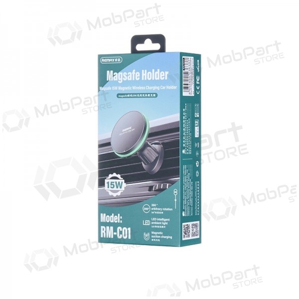 Automobilinis laikiklis-lader Remax RM-C01 MagSafe 15W svart