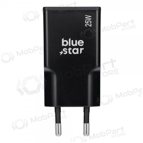 Telefonlader Blue Star Slim 25 W GaN USB-C + USB-A svart